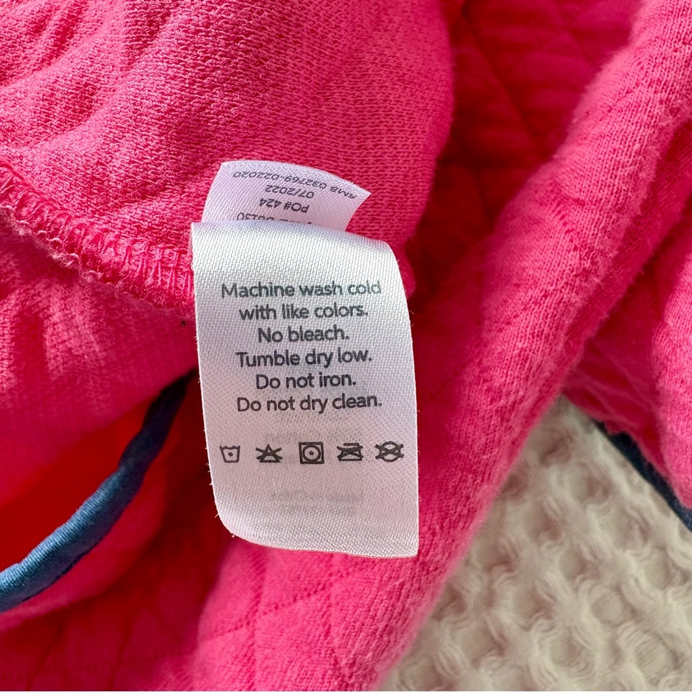 Prodoh Quilted Quarter Zip Pullover Pink Navy Trim Coastal Outdoor Size Small - Picture 5 of 7